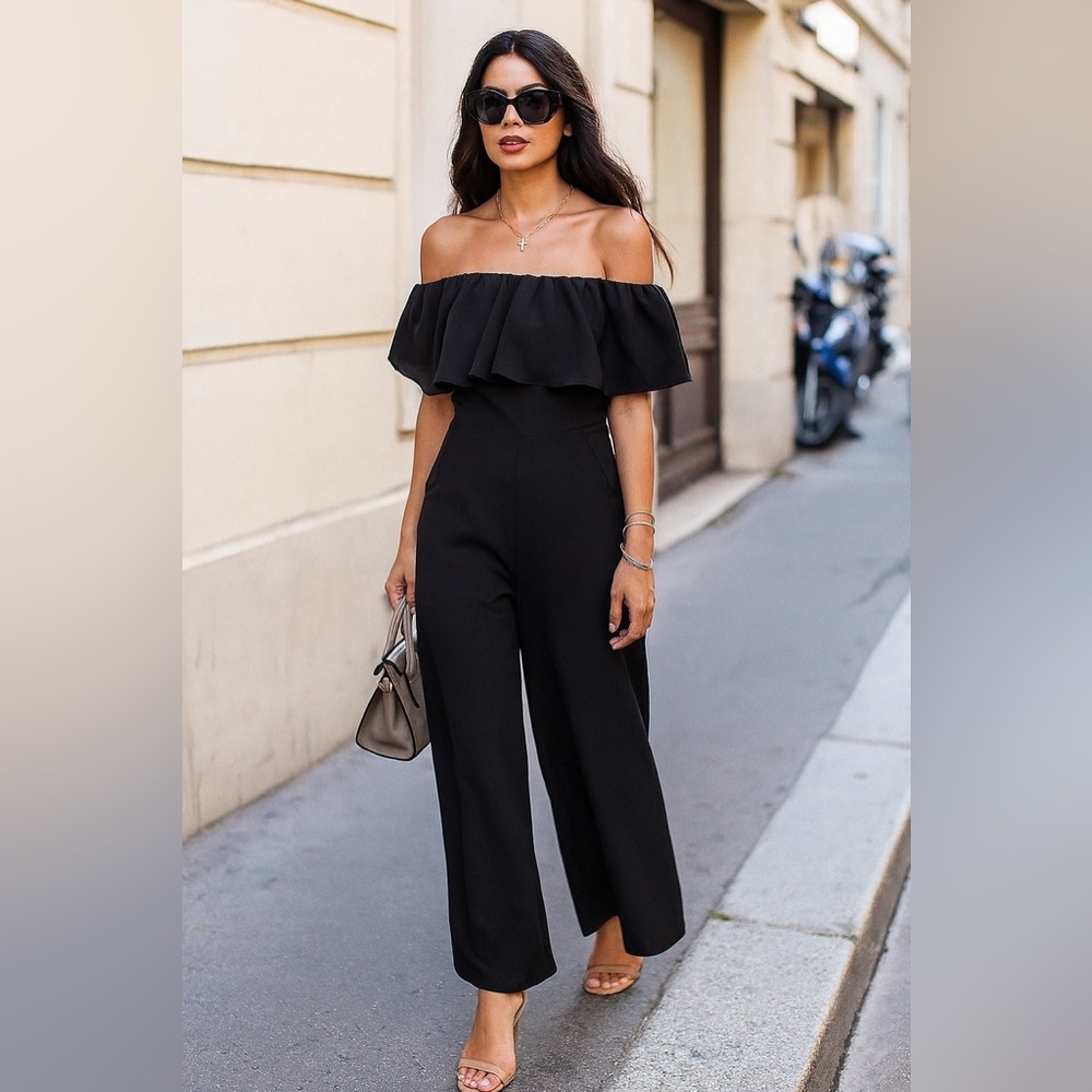 Streetwear society off shoulder jumpsuit with pockets july sale